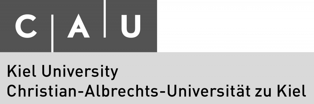 A monochrome logo containing the letters "CAU" and the words "Kiel University - Christian-Albrechts-Universität zu Kiel".