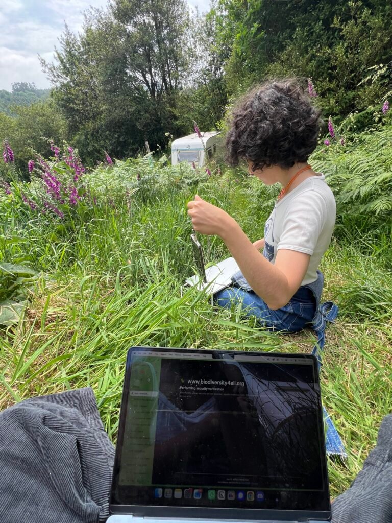 Marta doing fieldwork